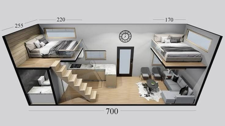 Tiny house ve bungalov konsept görseli 16